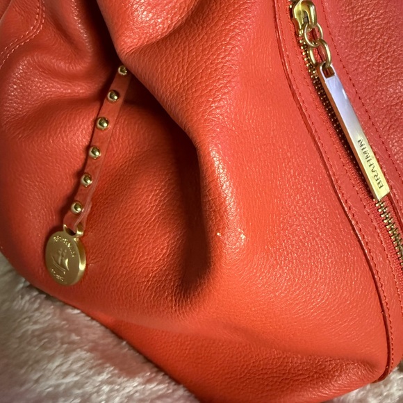 Brahmin Coral Leather Shoulder Bucket Bag